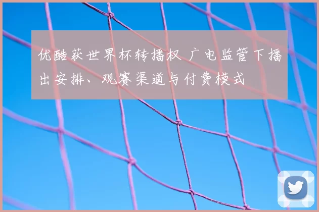 优酷获世界杯转播权 广电监管下播出安排、观赛渠道与付费模式